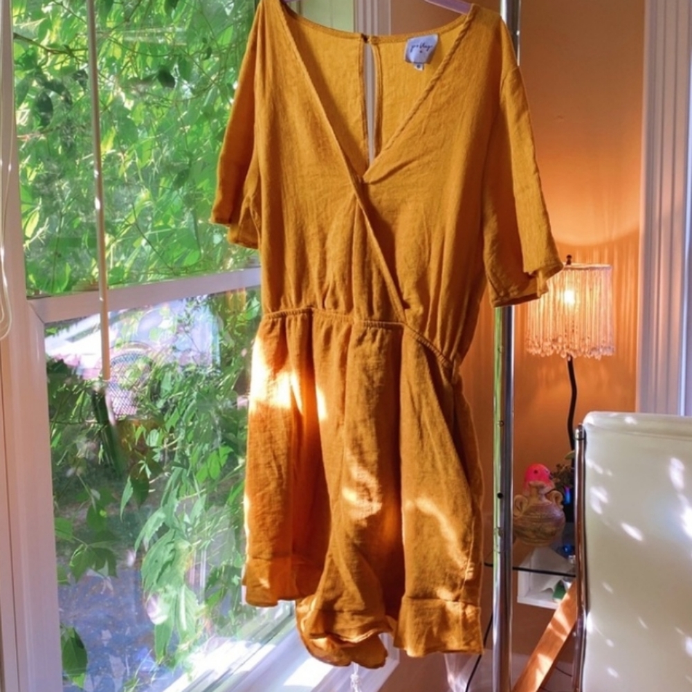 Princess Polly Mustard Corduroy Lolita Romper🐉